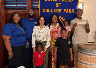 Family at Rotary Club of College Park Student of the Month